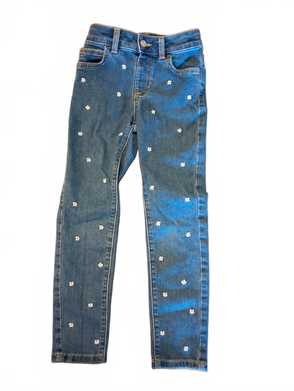 Jumping Beans Girls Embroidered Daisy Flower Jegging Jean Size 7
